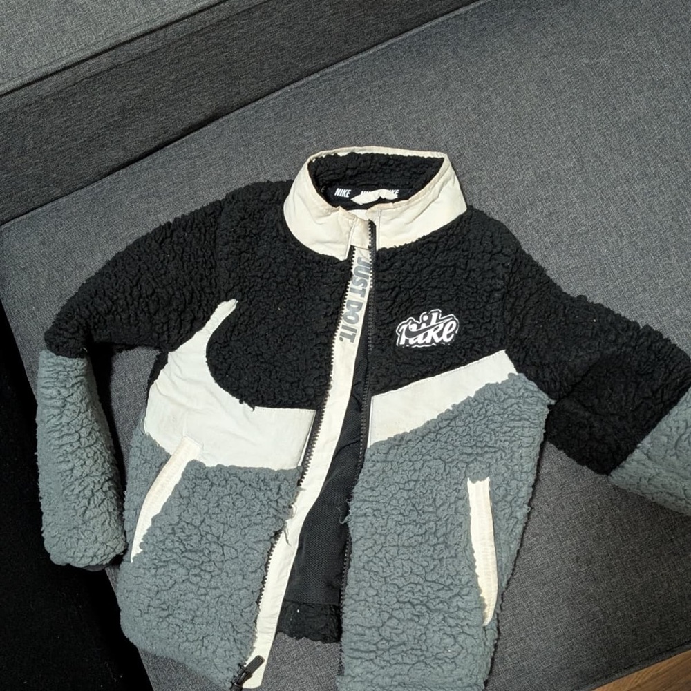Nike Black and Cream Sherpa Jacket